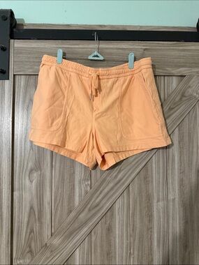 Athleta Peach-Orange Drawstring Athletic Shorts